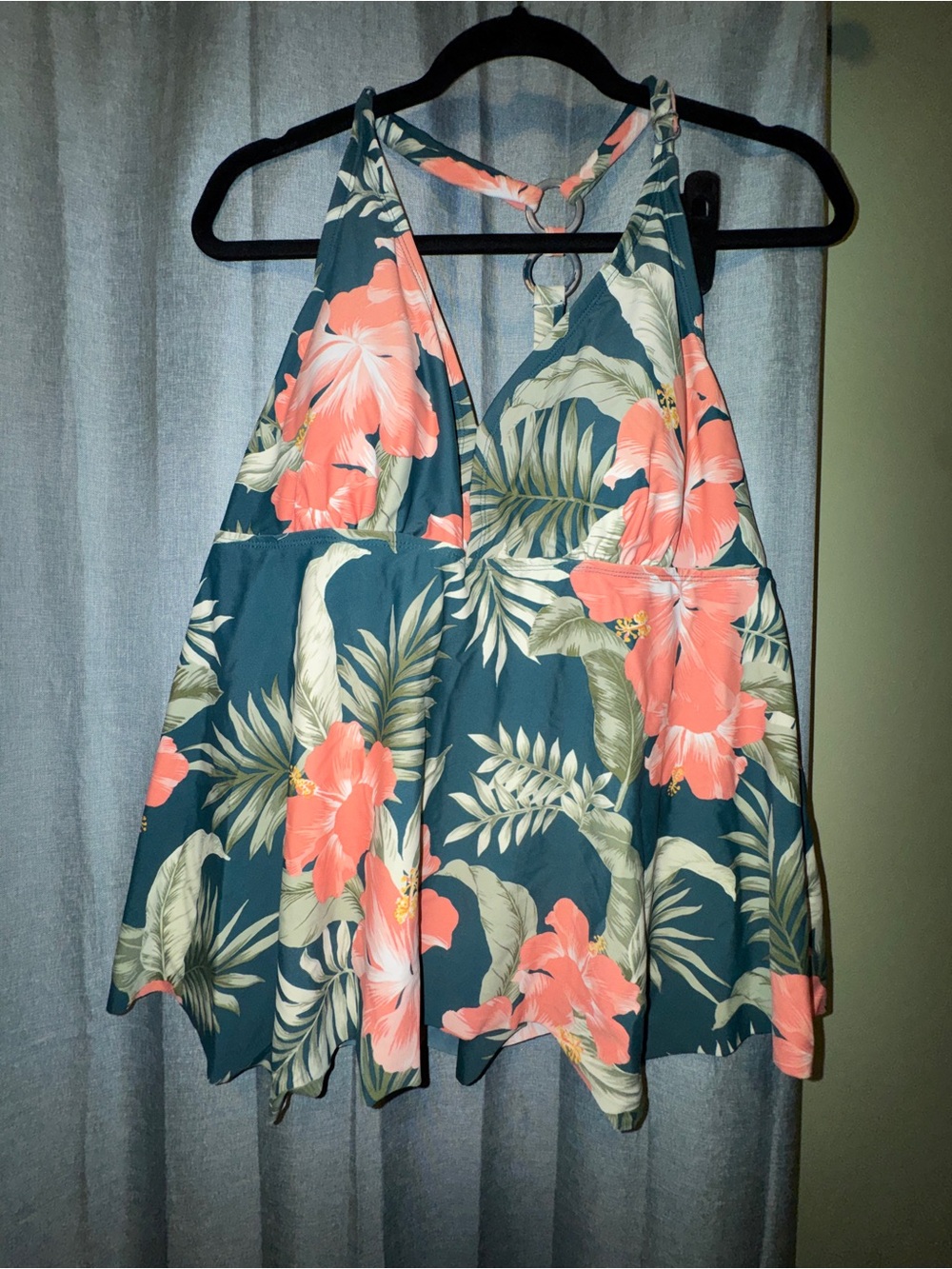 Kona sol Floral Halter Swing Tankini swim top